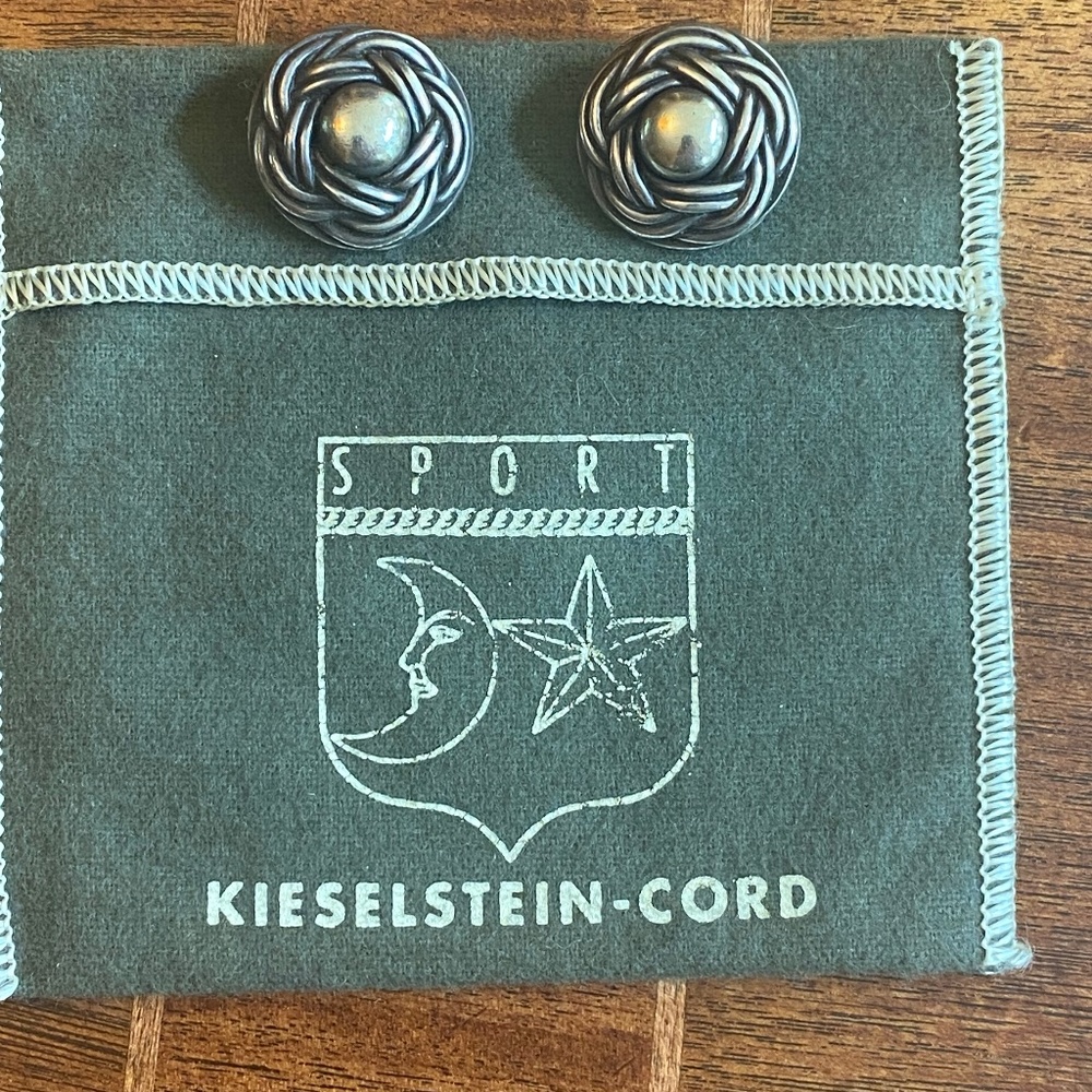 Kieselstein-Cord Sterling Silver Weave Clip Earrings 1997
